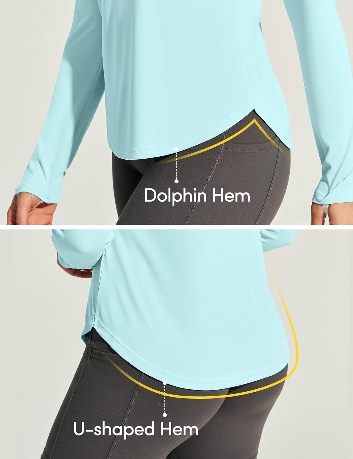 image:imageIUGA 14 Zip Womens Golf Shirt Long Sleeve Rash Guard UPF 50 Workout Tops Quick Dry Athletic Running Hiking Sun ShirtsPale Turquoise