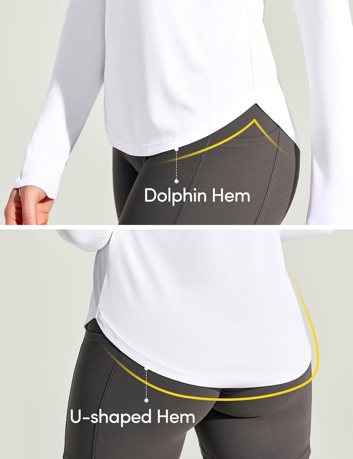 image:imageIUGA 14 Zip Womens Golf Shirt Long Sleeve Rash Guard UPF 50 Workout Tops Quick Dry Athletic Running Hiking Sun ShirtsWhite
