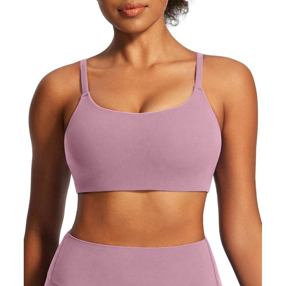 image:imageIUGA Sports Bras for Women Large Bust Sports Bras with Molded Cups Wireless Push Up High Impact Workout Yoga Gym TopPink