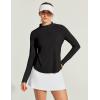 IUGA 1/4 Zip Womens Golf Shirt Long Sleeve Rash Guard UPF 50+ Workout Tops Quick Dry Athletic Running Hiking Sun Shirts(Black)