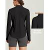 IUGA 1/4 Zip Womens Golf Shirt Long Sleeve Rash Guard UPF 50+ Workout Tops Quick Dry Athletic Running Hiking Sun Shirts(Black)