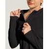 IUGA 1/4 Zip Womens Golf Shirt Long Sleeve Rash Guard UPF 50+ Workout Tops Quick Dry Athletic Running Hiking Sun Shirts(Black)