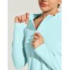 IUGA 1/4 Zip Womens Golf Shirt Long Sleeve Rash Guard UPF 50+ Workout Tops Quick Dry Athletic Running Hiking Sun Shirts(Pale Turquoise)