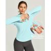 IUGA 1/4 Zip Womens Golf Shirt Long Sleeve Rash Guard UPF 50+ Workout Tops Quick Dry Athletic Running Hiking Sun Shirts(Pale Turquoise)