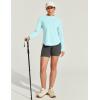 IUGA 1/4 Zip Womens Golf Shirt Long Sleeve Rash Guard UPF 50+ Workout Tops Quick Dry Athletic Running Hiking Sun Shirts(Pale Turquoise)