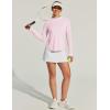 IUGA 1/4 Zip Womens Golf Shirt Long Sleeve Rash Guard UPF 50+ Workout Tops Quick Dry Athletic Running Hiking Sun Shirts(Pink)
