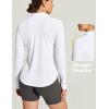 IUGA 1/4 Zip Womens Golf Shirt Long Sleeve Rash Guard UPF 50+ Workout Tops Quick Dry Athletic Running Hiking Sun Shirts(White)