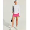 IUGA 1/4 Zip Womens Golf Shirt Long Sleeve Rash Guard UPF 50+ Workout Tops Quick Dry Athletic Running Hiking Sun Shirts(White)