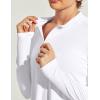 IUGA 1/4 Zip Womens Golf Shirt Long Sleeve Rash Guard UPF 50+ Workout Tops Quick Dry Athletic Running Hiking Sun Shirts(White)