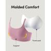 IUGA Sports Bras for Women Large Bust Sports Bras with Molded Cups Wireless Push Up High Impact Workout Yoga Gym Top(Pink)