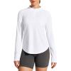 IUGA 1/4 Zip Womens Golf Shirt Long Sleeve Rash Guard UPF 50+ Workout Tops Quick Dry Athletic Running Hiking Sun Shirts(White)