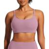 IUGA Sports Bras for Women Large Bust Sports Bras with Molded Cups Wireless Push Up High Impact Workout Yoga Gym Top(Pink)