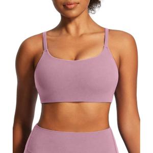 IUGA Sports Bras for Women Large Bust Sports Bras with Molded Cups Wireless Push Up High Impact Workout Yoga Gym Top(Pink)