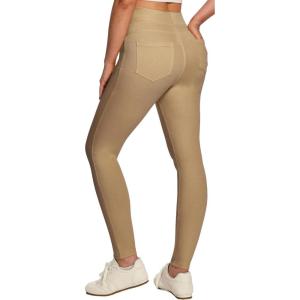 IUGA Stretchy Jeans for Women High Waist Jeggings Tummy Control Skinny Jeans Pull on Leggings with Pockets Trendy Casual(Khaki)