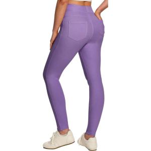IUGA Stretchy Jeans for Women High Waist Jeggings Tummy Control Skinny Jeans Pull on Leggings with Pockets Trendy Casual(Purple)