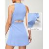 IUGA Tennis Dress for Women Golf Dress with Shorts Underneath Workout Athletic Dresses Built-in Bra Sleeveless Polo Dresses(Aqua Blue)