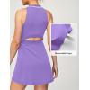 IUGA Tennis Dress for Women Golf Dress with Shorts Underneath Workout Athletic Dresses Built-in Bra Sleeveless Polo Dresses(Lavender)