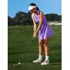 IUGA Tennis Dress for Women Golf Dress with Shorts Underneath Workout Athletic Dresses Built-in Bra Sleeveless Polo Dresses(Lavender)