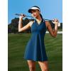 IUGA Tennis Dress for Women Golf Dress with Shorts Underneath Workout Athletic Dresses Built-in Bra Sleeveless Polo Dresses(Sea Blue Indigo)