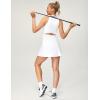 IUGA Tennis Dress for Women Golf Dress with Shorts Underneath Workout Athletic Dresses Built-in Bra Sleeveless Polo Dresses(White)