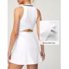 IUGA Tennis Dress for Women Golf Dress with Shorts Underneath Workout Athletic Dresses Built-in Bra Sleeveless Polo Dresses(White)