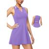 IUGA Tennis Dress for Women Golf Dress with Shorts Underneath Workout Athletic Dresses Built-in Bra Sleeveless Polo Dresses(Lavender)