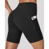 IUGA Biker Shorts Women Tummy Control 8″ Workout Gym High Waisted Running Yoga Compression Spandex Shorts Women with Pockets(Black)