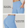IUGA Biker Shorts Women Tummy Control 8″ Workout Gym High Waisted Running Yoga Compression Spandex Shorts Women with Pockets(Sky)