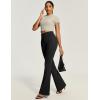 IUGA Stretchy Dress Pants Women High Waist Work Pants Business Casual Bootcut Slacks Pull On Trousers with Zipper Pockets(Black)