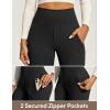 IUGA Stretchy Dress Pants Women High Waist Work Pants Business Casual Bootcut Slacks Pull On Trousers with Zipper Pockets(Black)