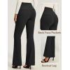 IUGA Stretchy Dress Pants Women High Waist Work Pants Business Casual Bootcut Slacks Pull On Trousers with Zipper Pockets(Black)