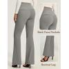 IUGA Stretchy Dress Pants Women High Waist Work Pants Business Casual Bootcut Slacks Pull On Trousers with Zipper Pockets(Charcoal Gray)