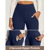 IUGA Stretchy Dress Pants Women High Waist Work Pants Business Casual Bootcut Slacks Pull On Trousers with Zipper Pockets(Midnight Blue)