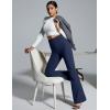 IUGA Stretchy Dress Pants Women High Waist Work Pants Business Casual Bootcut Slacks Pull On Trousers with Zipper Pockets(Midnight Blue)
