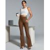 IUGA Stretchy Dress Pants Women High Waist Work Pants Business Casual Bootcut Slacks Pull On Trousers with Zipper Pockets(Mocha Brown)