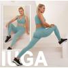 IUGA Workout Sets for Women 2 Piece Workout Outfits Women Workout Leggings with Ribbed Crop Top Yoga Gym Activewear Set