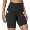 IUGA Biker Shorts Women Tummy Control 8″ Workout Gym High Waisted Running Yoga Compression Spandex Shorts Women with Pockets(Black)