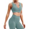 IUGA Workout Sets for Women 2 Piece Workout Outfits Women Workout Leggings with Ribbed Crop Top Yoga Gym Activewear Set