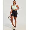 IUGA Scrunch Butt Lifting Biker Shorts Women with Pockets 6” High Waisted Workout Shorts Tummy Control Gym Yoga Spandex(Black)