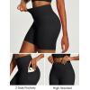 IUGA Scrunch Butt Lifting Biker Shorts Women with Pockets 6” High Waisted Workout Shorts Tummy Control Gym Yoga Spandex(Black)