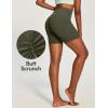 IUGA Scrunch Butt Lifting Biker Shorts Women with Pockets 6” High Waisted Workout Shorts Tummy Control Gym Yoga Spandex(Grass Grey Green)