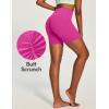 IUGA Scrunch Butt Lifting Biker Shorts Women with Pockets 6” High Waisted Workout Shorts Tummy Control Gym Yoga Spandex(Hot Pink)