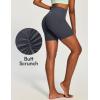 IUGA Scrunch Butt Lifting Biker Shorts Women with Pockets 6” High Waisted Workout Shorts Tummy Control Gym Yoga Spandex(Ink Gray)