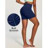 IUGA Scrunch Butt Lifting Biker Shorts Women with Pockets 6” High Waisted Workout Shorts Tummy Control Gym Yoga Spandex(Navy)