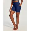 IUGA Scrunch Butt Lifting Biker Shorts Women with Pockets 6” High Waisted Workout Shorts Tummy Control Gym Yoga Spandex(Navy)