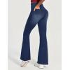 IUGA Stretchy Bell Bottom Jeans for Women Sweatpant Jeans V Cross High Waisted Jeggings Pull On Bootcut Jean Flare Leggings(Whiskers Dark Wash 31″)