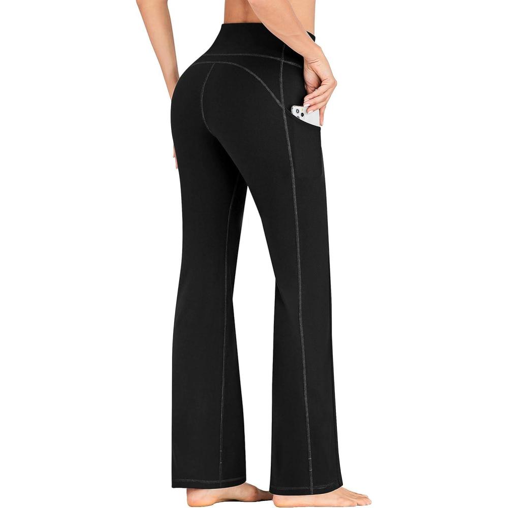 image:imageIUGA Bootcut Yoga Pants with Pockets for Women High Waisted Workout Pants Women Flare Yoga Pants Tummy Control