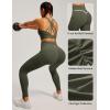 IUGA Womens Hidden Scrunch Butt Lifting Leggings Compression Gym Leggings with Pockets Booty Workout Yoga Pants Tummy Control(Grass Grey Green)