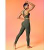 IUGA Womens Hidden Scrunch Butt Lifting Leggings Compression Gym Leggings with Pockets Booty Workout Yoga Pants Tummy Control(Grass Grey Green)
