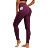 IUGA Womens Hidden Scrunch Butt Lifting Leggings Compression Gym Leggings with Pockets Booty Workout Yoga Pants Tummy Control(Maroon)
